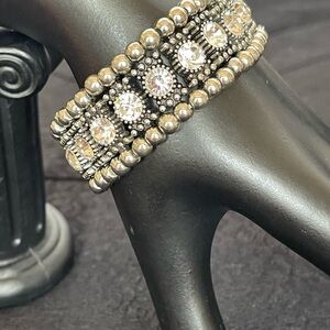 Elegant Silver Beaded Bracelet